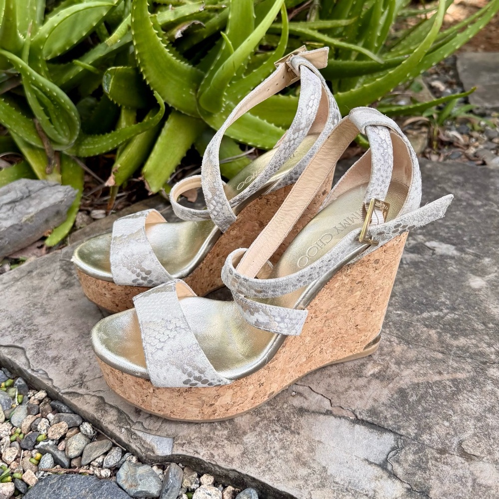 Jimmy Choo Metallic Silver Sandals